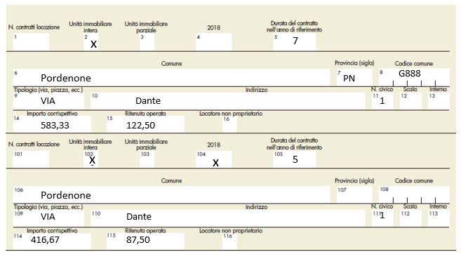 Certificazione unica 2018 e locazioni brevi: esempi pratici Certificazione redditi